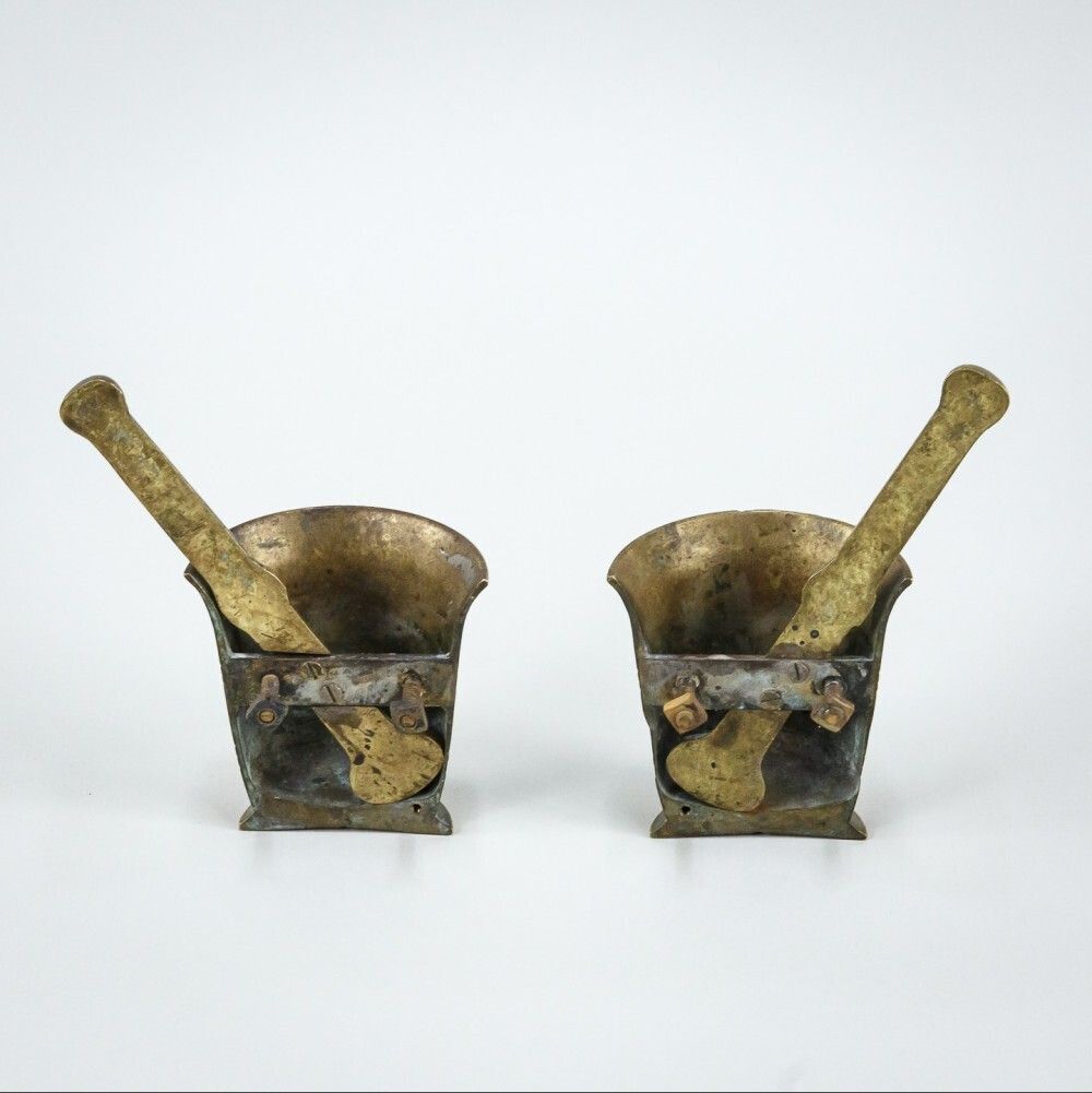 390.0 Early 20th Century Pair Of Pharmacy Door Handles photo