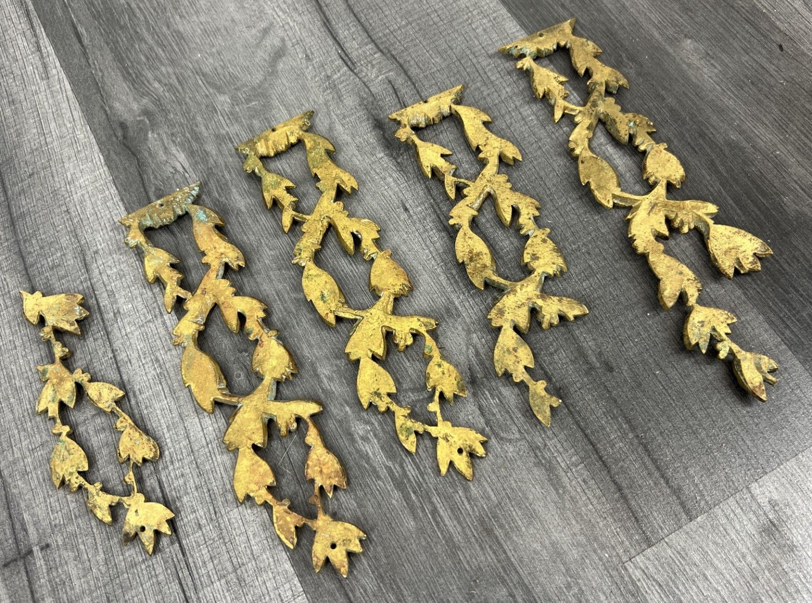 Decorative Antique French Metal Ormolu Mounts 5 Pieces Ornaments Lot 4171 photo 99.0
