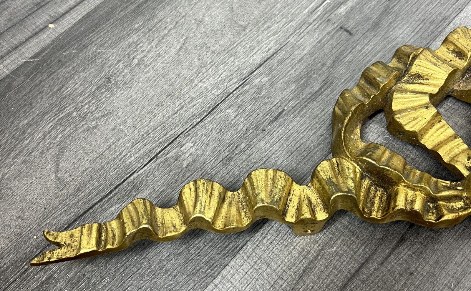 Pediment Antique French Metal Ribbon Design Decoration Lot 4165 photo for sale