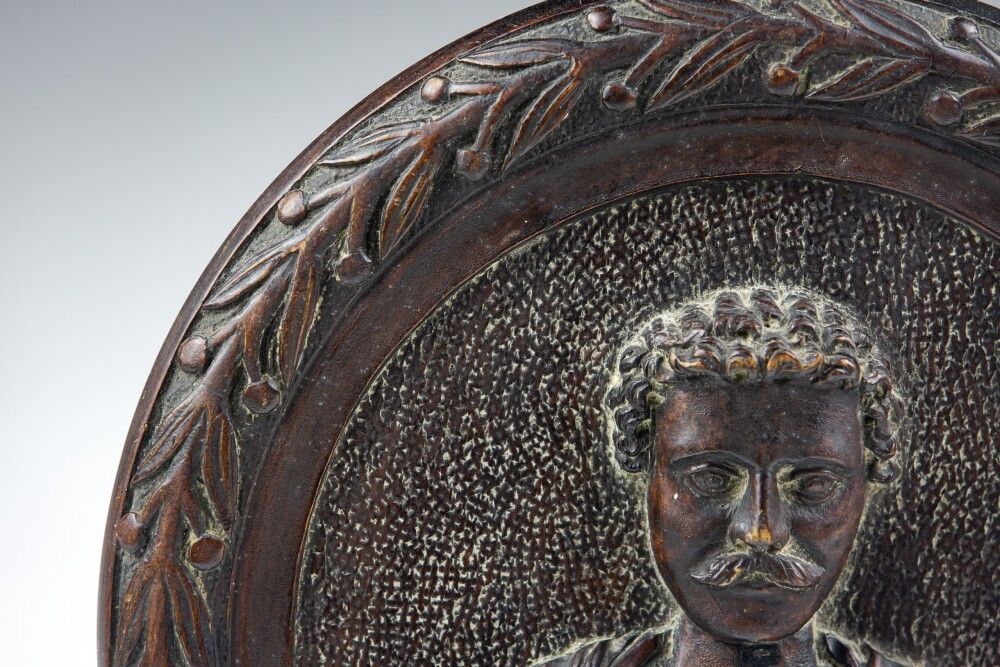 19th Century Carved Roundel Plaque Of Sir Colin Campbell photo Art