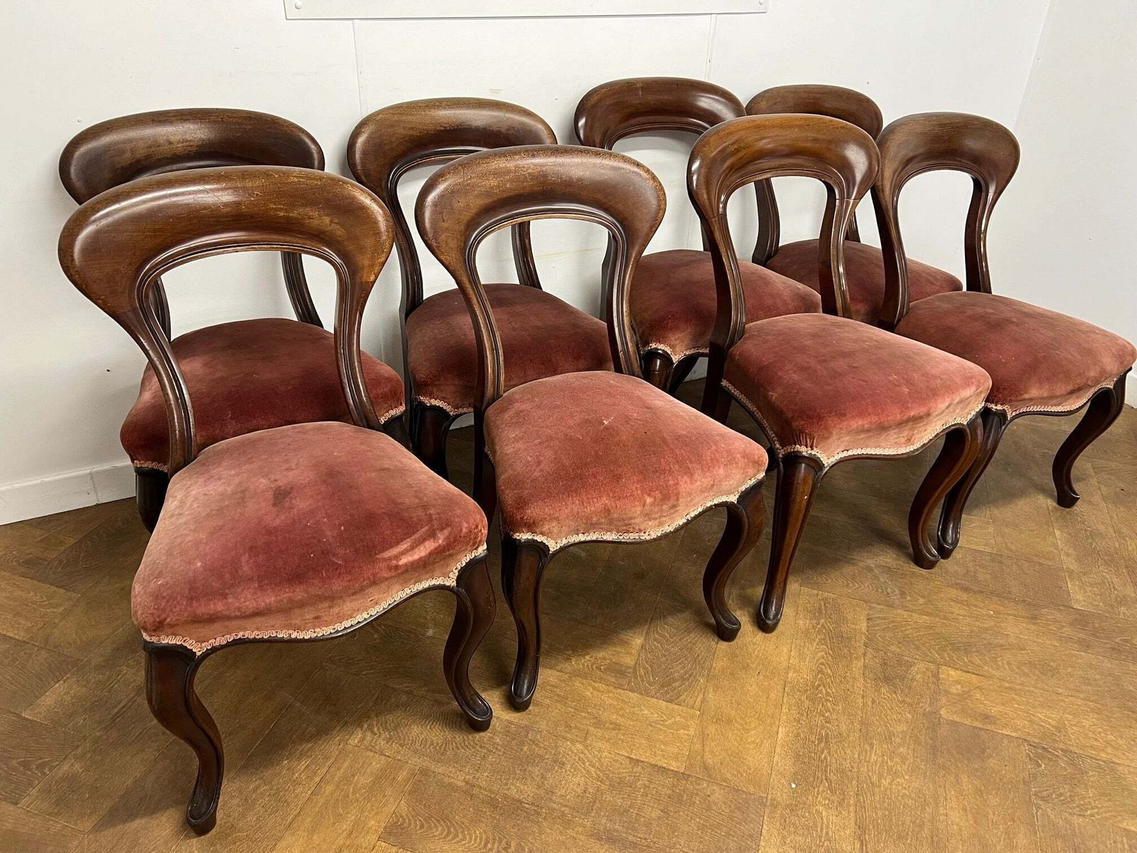 A Set Of 8 Victorian Mahogany Hoop Back Dining Chairs With Cabriole Legs photo buy
