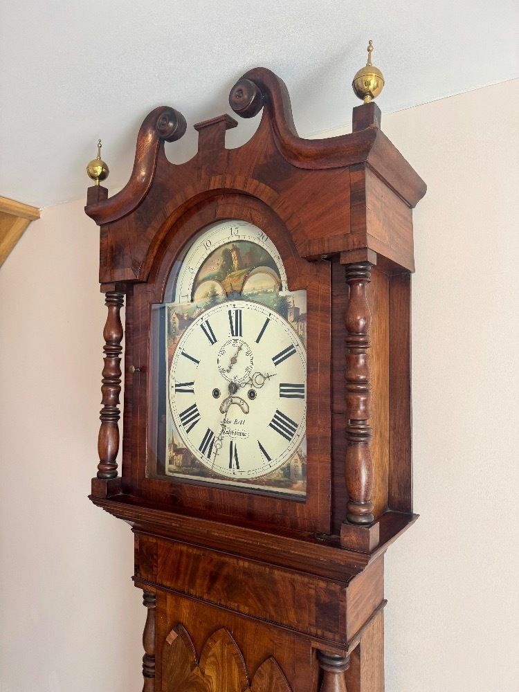 Fine Quality Antique Regency Inlaid Mahogany Long Case Clock photo vintage
