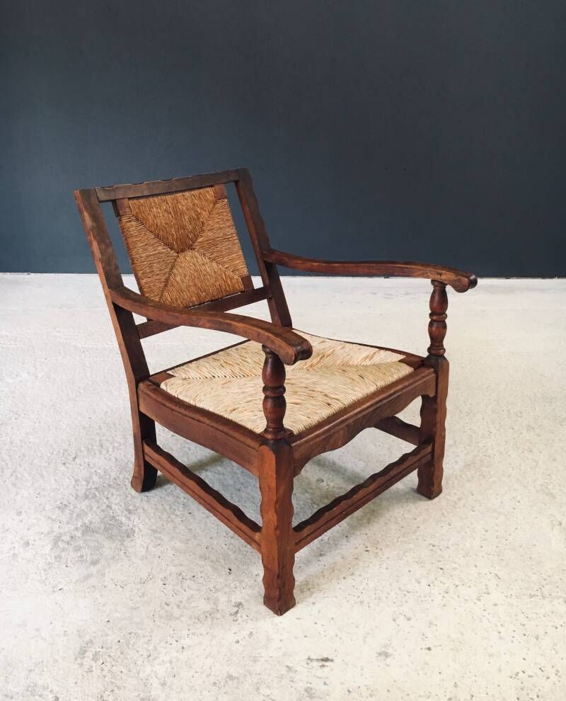 1900.0 Arts & Crafts Handcrafted Low Lounge Armchairs, Belgium 1920's / 1 photo