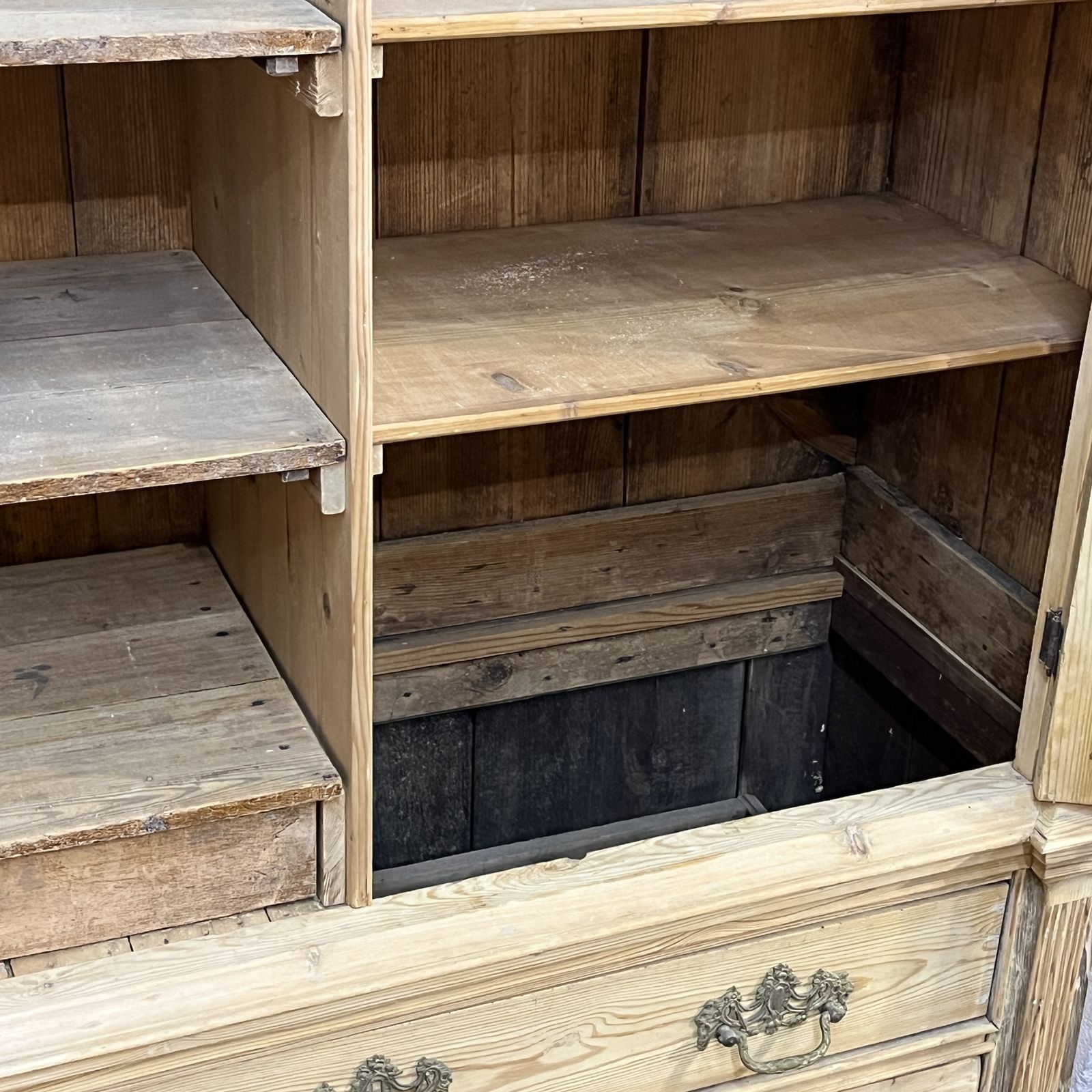 photo for sale Large Very Old Dutch Pine Linen Press