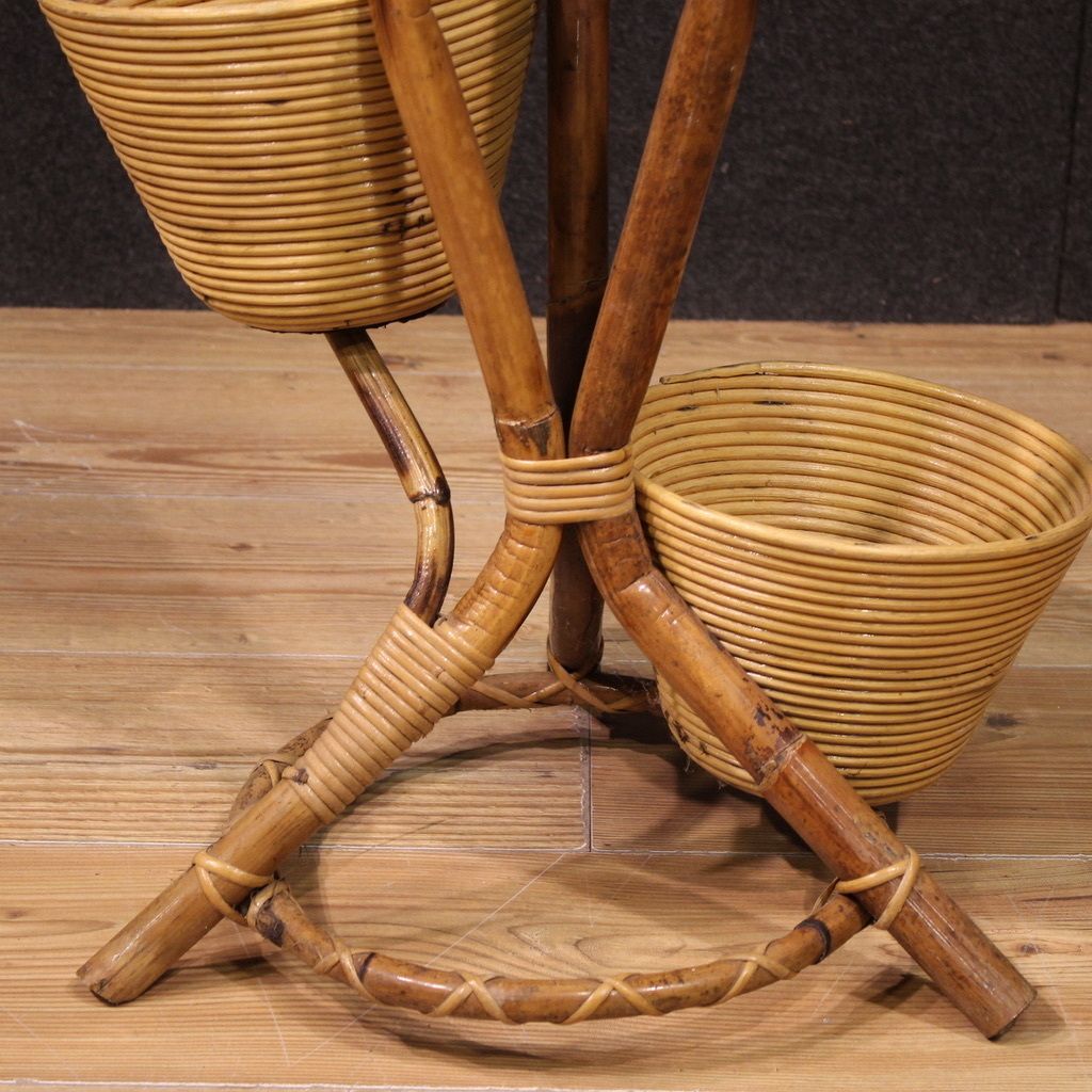 850.0 Italian Design Bamboo Vase Holder From The 1960s photo