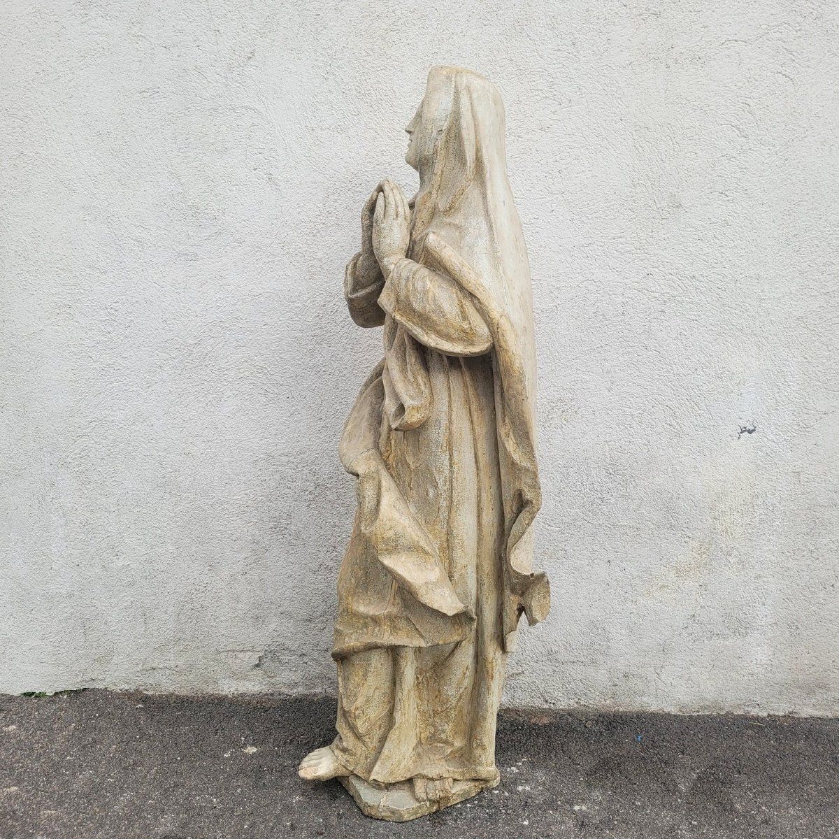 Art Madonna In Lacquered Wood H160cm, 17th Century Period photo