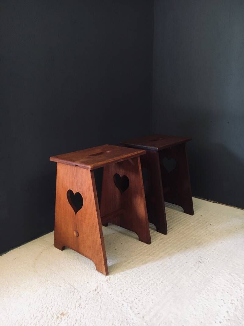 photo for sale Arts & Crafts Stijl Krukkenset Met Hartmotief, België, Jaren 1920