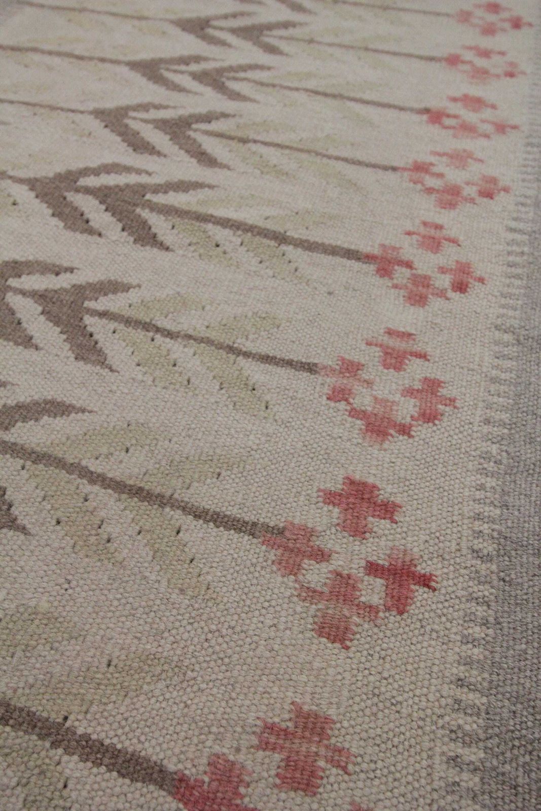 Khaki Brown Kilim Rug: Scandinavian Wool Flatweave Carpet Handmade (7.10 × 5.5 Ft.) photo 1640.0