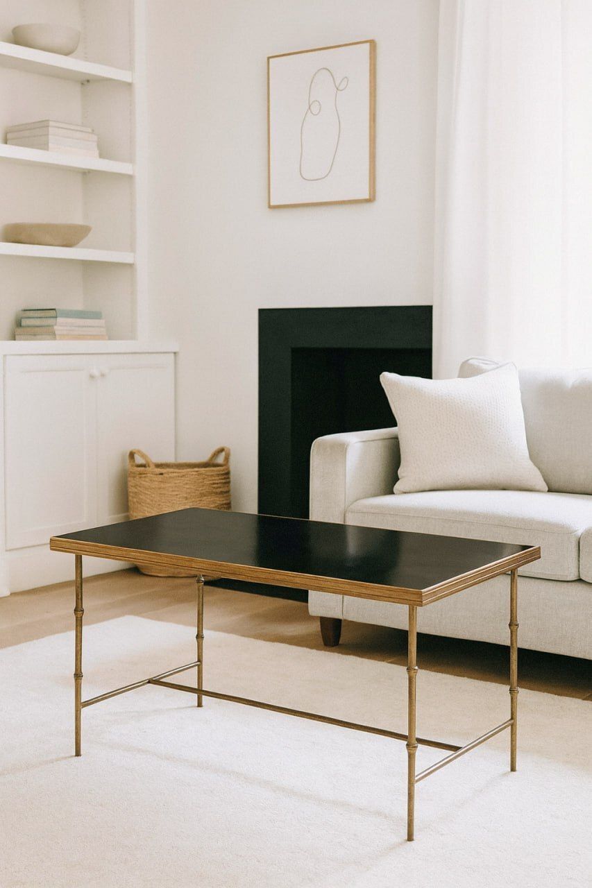 Mid Century Faux Bamboo Brass Coffee Table, Style Of Maison Jansen And Maison Baguès