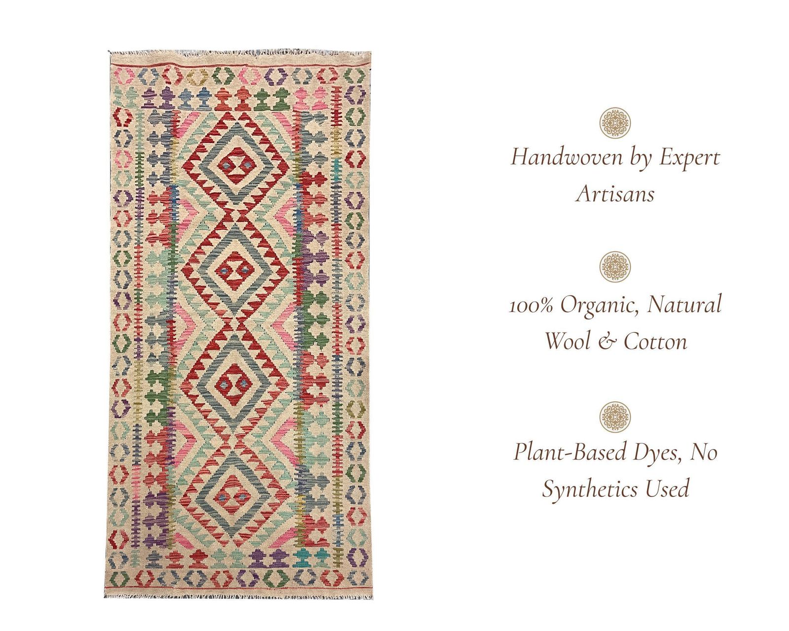 photo furniture Pastel Pink Geometric Kilim Rug   Handmade Runner For Boho Home Decor 6'6" × 3'3" (2015–2025)