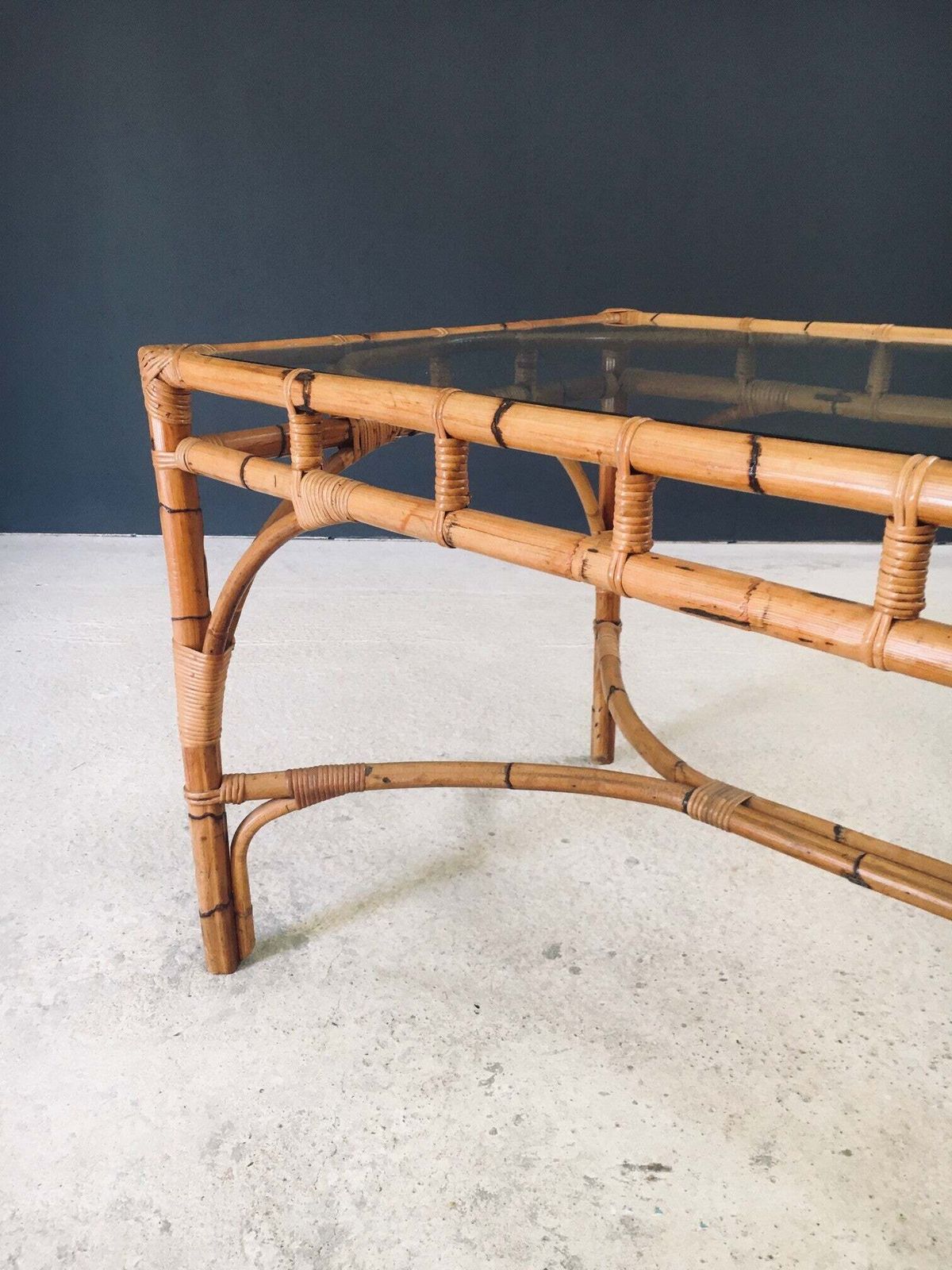 photo buy Mid Century Design Chippendale Stijl Bamboe Eettafel, Italië, Ca. Jaren 1960