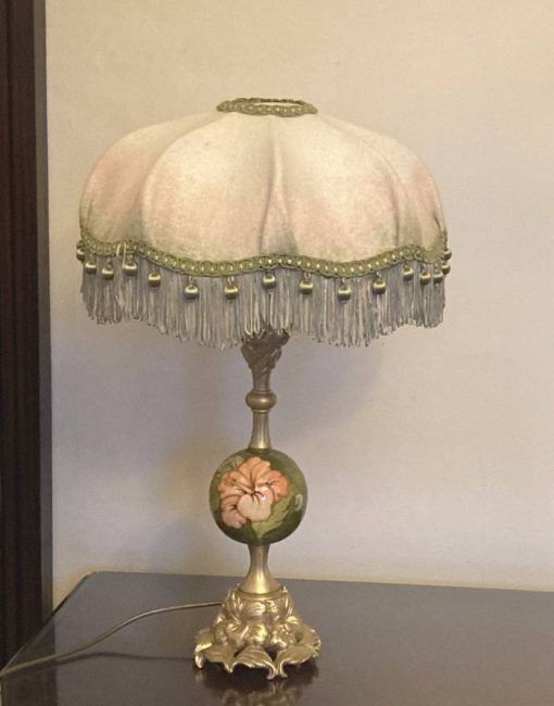 Moorcroft Vintage Hand Painted Table Lamp With Hand Felted Scalloped Shade photo furniture