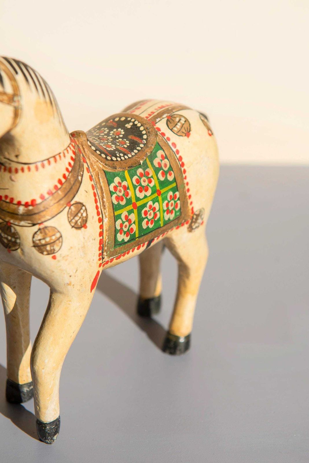 Antique Indian Wooden Horse, Ceremonial Wedding Horse Figurine, Rajasthani Folk Art, Hand Painted Pony Statue, Made In India photo Art