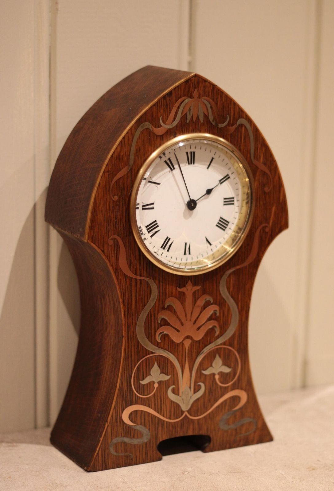 Arts & Crafts Oak Mantel Clock