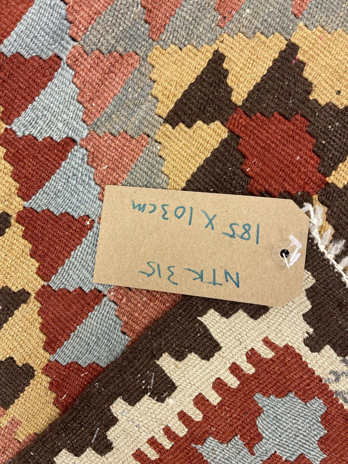 Contemporary Brown Wool Kilim Rug   Handmade Geometric Carpet, 6'1" X 3'5" photo vinterior