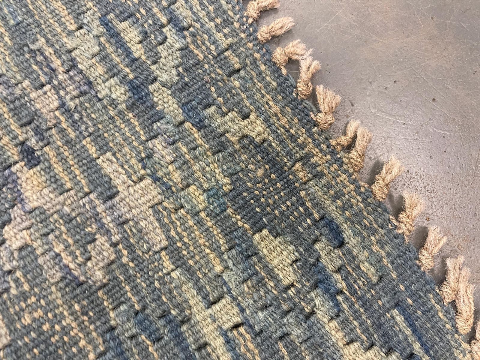 Geometric Kilim Rug: Contemporary Wool Flatweave Carpet (6'5" X 4'2") photo vintage