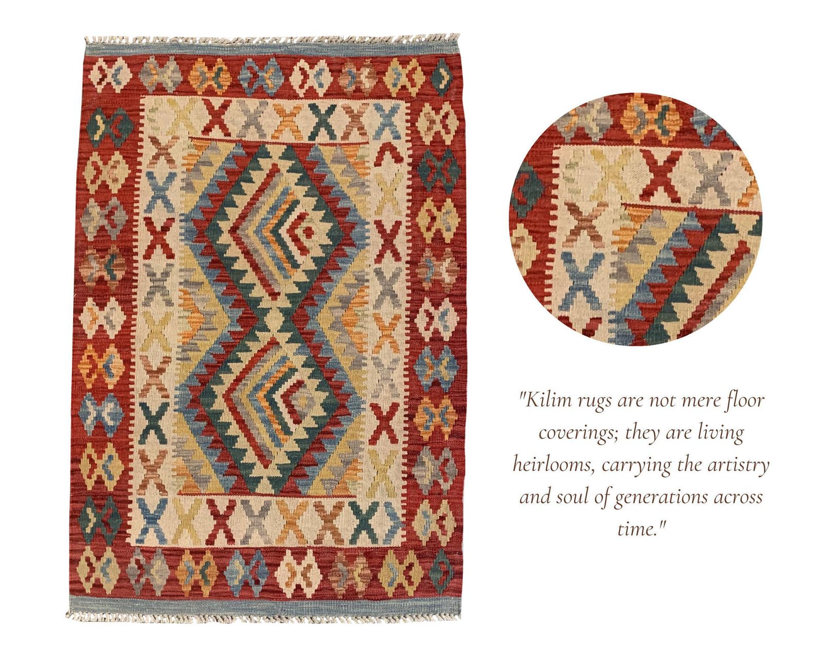 photo furniture Handmade Afghan Kilim Rug: Wool Tribal Geometric Mat, Home Decor (2.9 X 4.3 Ft.)
