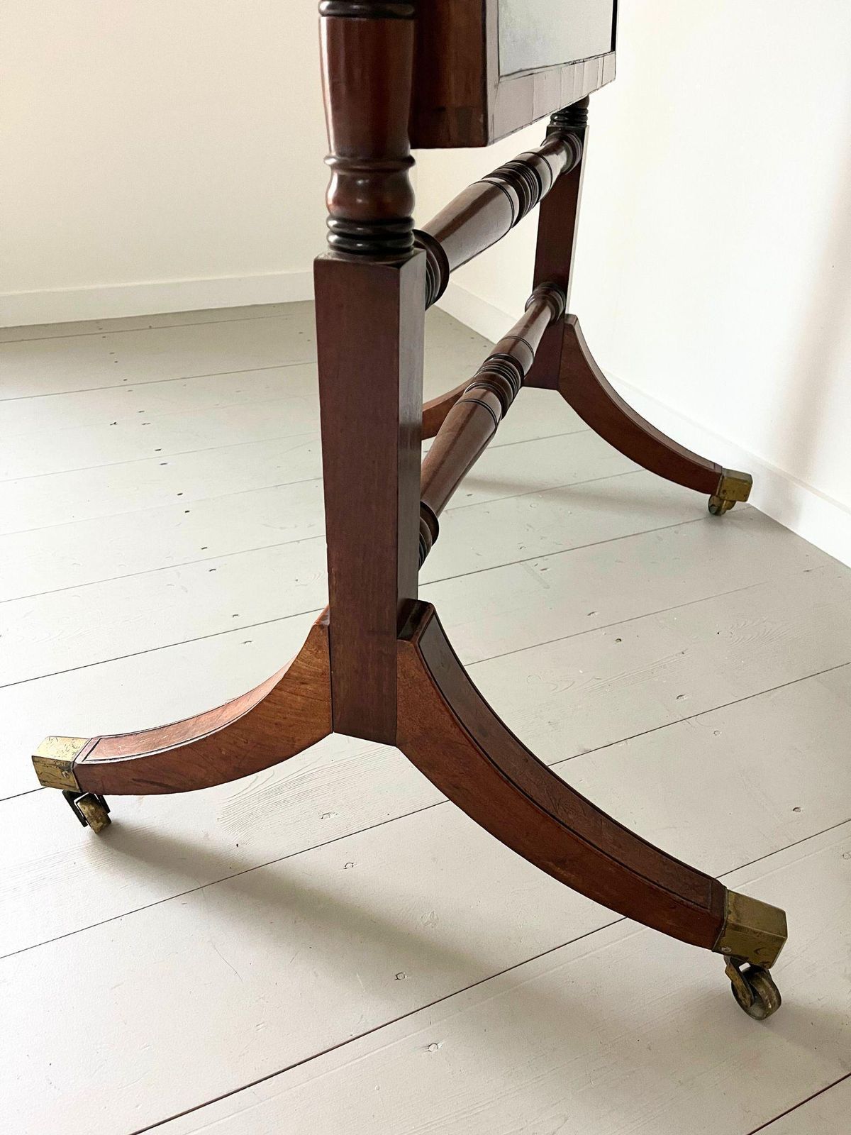 Antique Cheval Mirror George III Period, Freestanding Mahogany Dressing Mirror With Ebonised Decoration And Adjustable Brass Candle Sconces photo buy