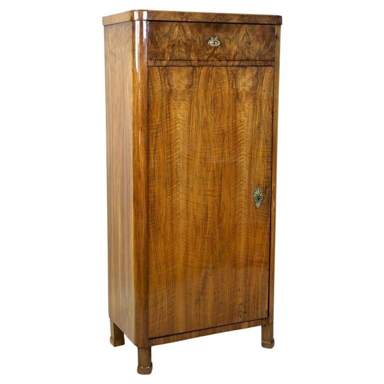 19th Century Biedermeier Cabinet With Drawer, Nutwood, Austria Circa 1850 photo furniture
