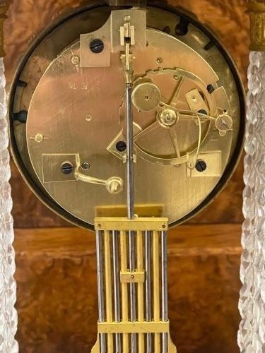 A Fine French Charles X Ormolu And Cut Crystal Portico Mantle Clock photo furniture