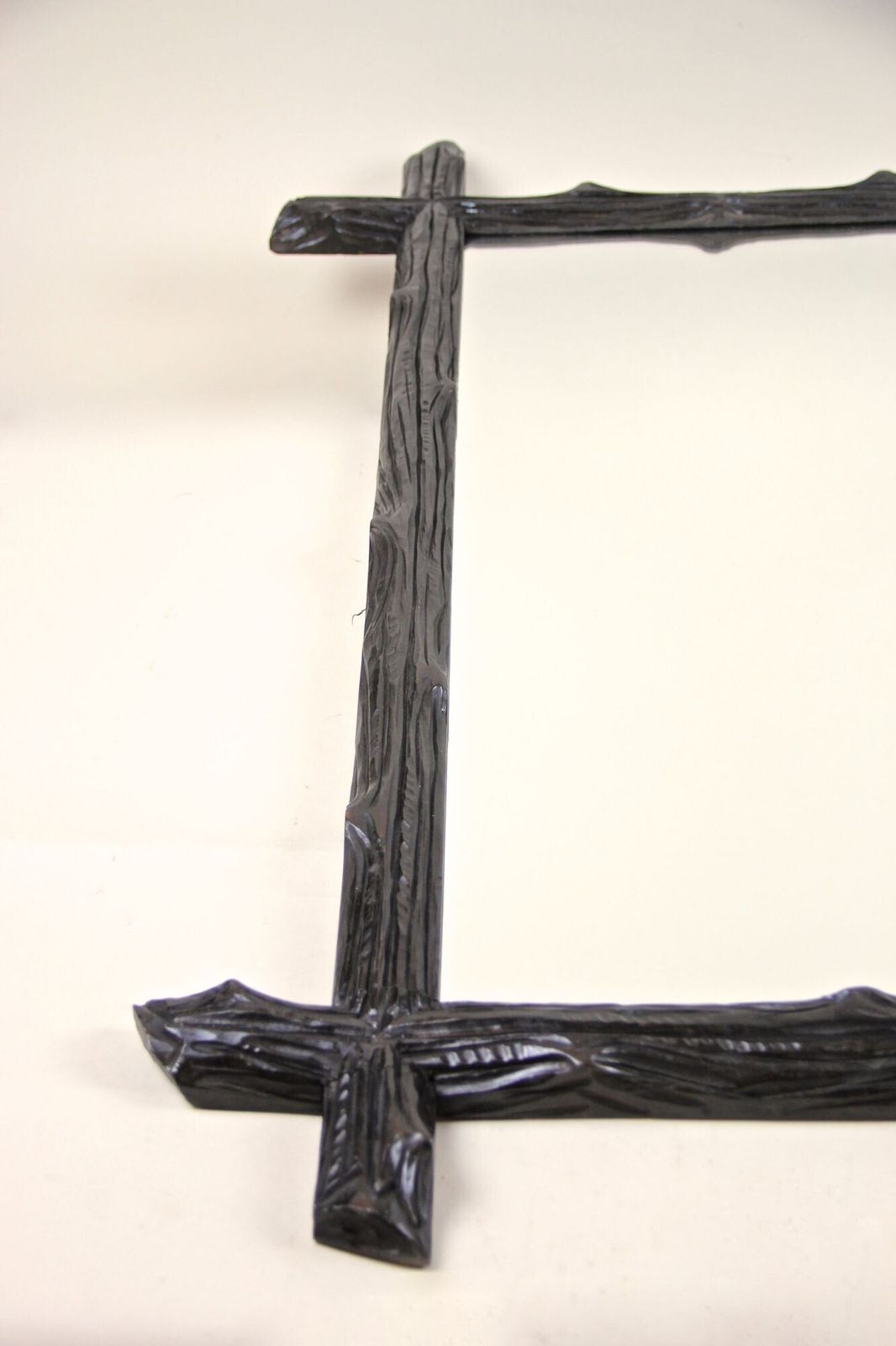 photo for sale 19th Century Black Forest Rustic Wall Mirror, Basswood, Austria, Circa 1880