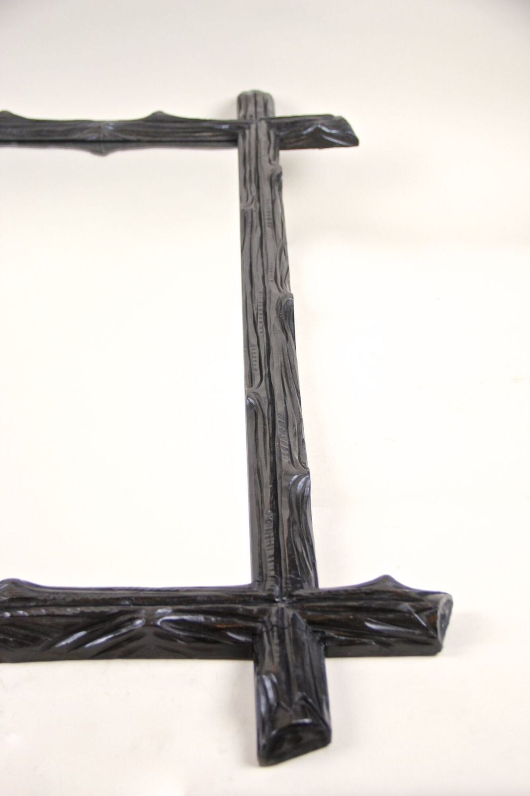 Home Decor 19th Century Black Forest Rustic Wall Mirror, Basswood, Austria, Circa 1880 photo