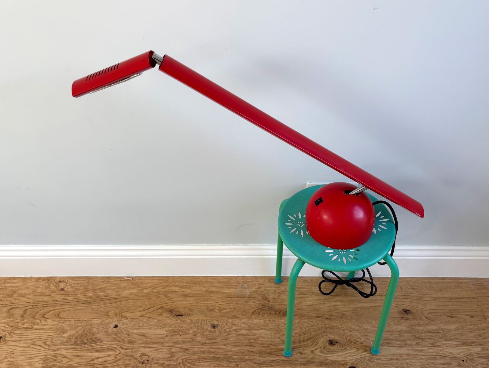 Red Airone Desk Lamp By Hans Von Klier, For Skipper 1982
