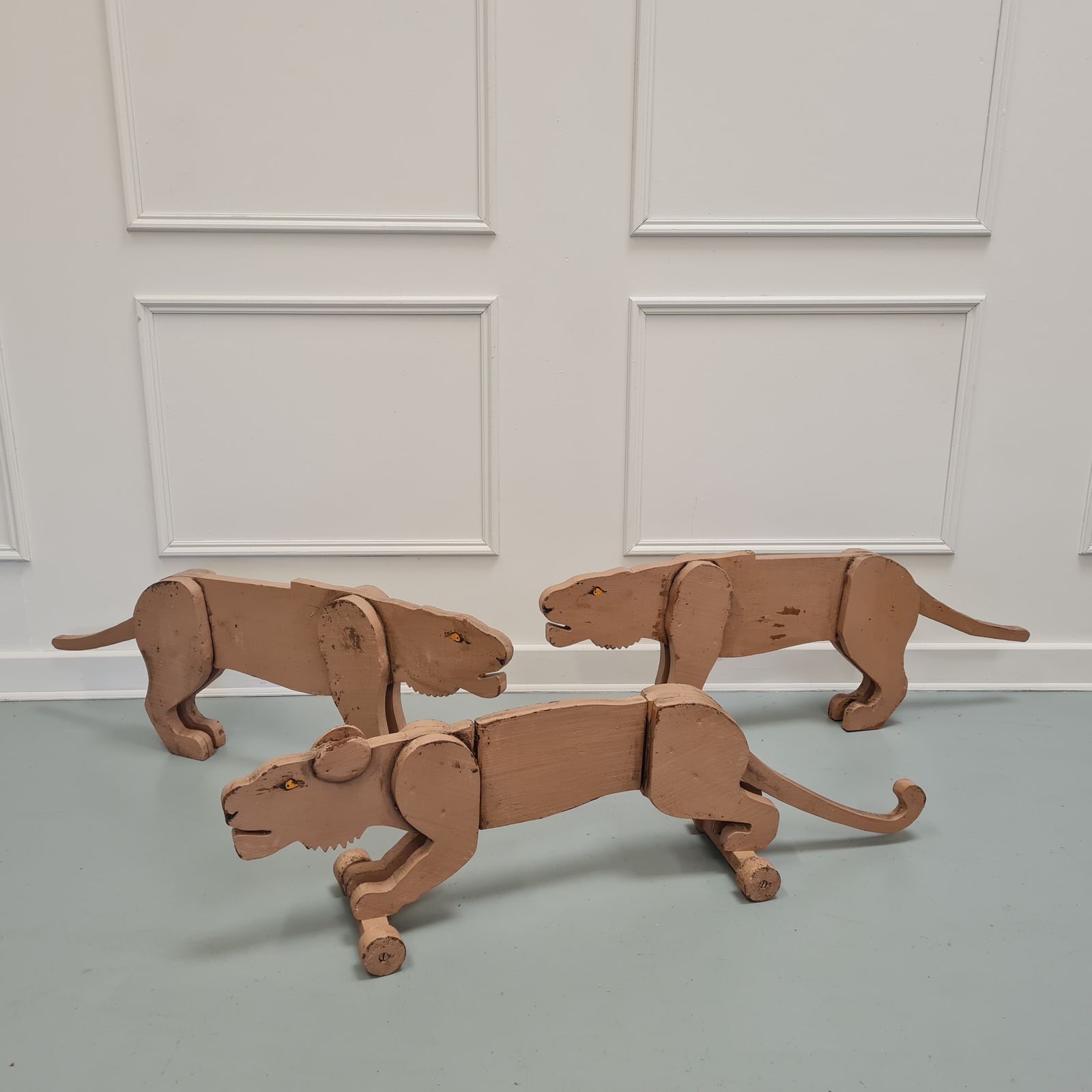 Three Antique Large Toy Lionesses Free Delivery Eng/Wales photo furniture