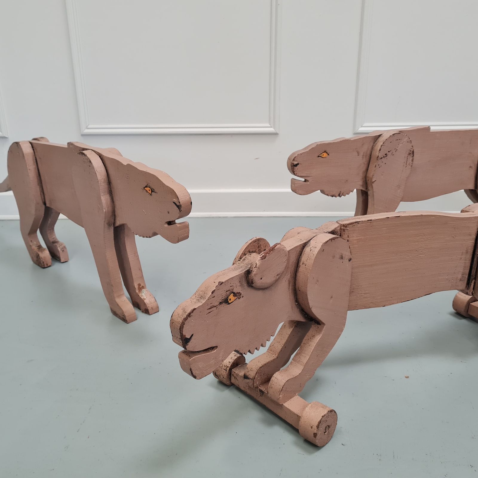 Three Antique Large Toy Lionesses Free Delivery Eng/Wales photo buy