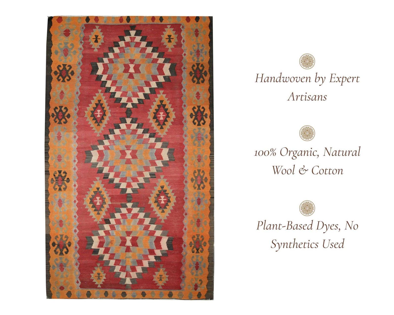 photo furniture 1980s Vintage Kilim Rug: Handmade Wool Tribal Flatweave (9'5" X 4'11")