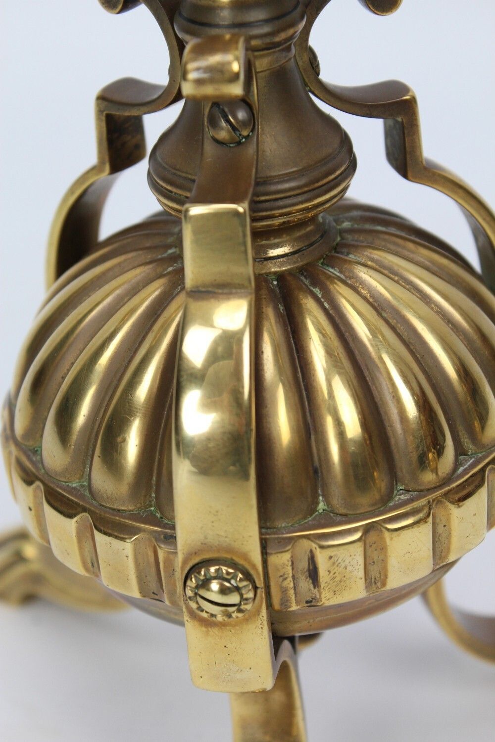 Pair Victorian Brass Fire Dogs James Cartland & Sons photo vinterior