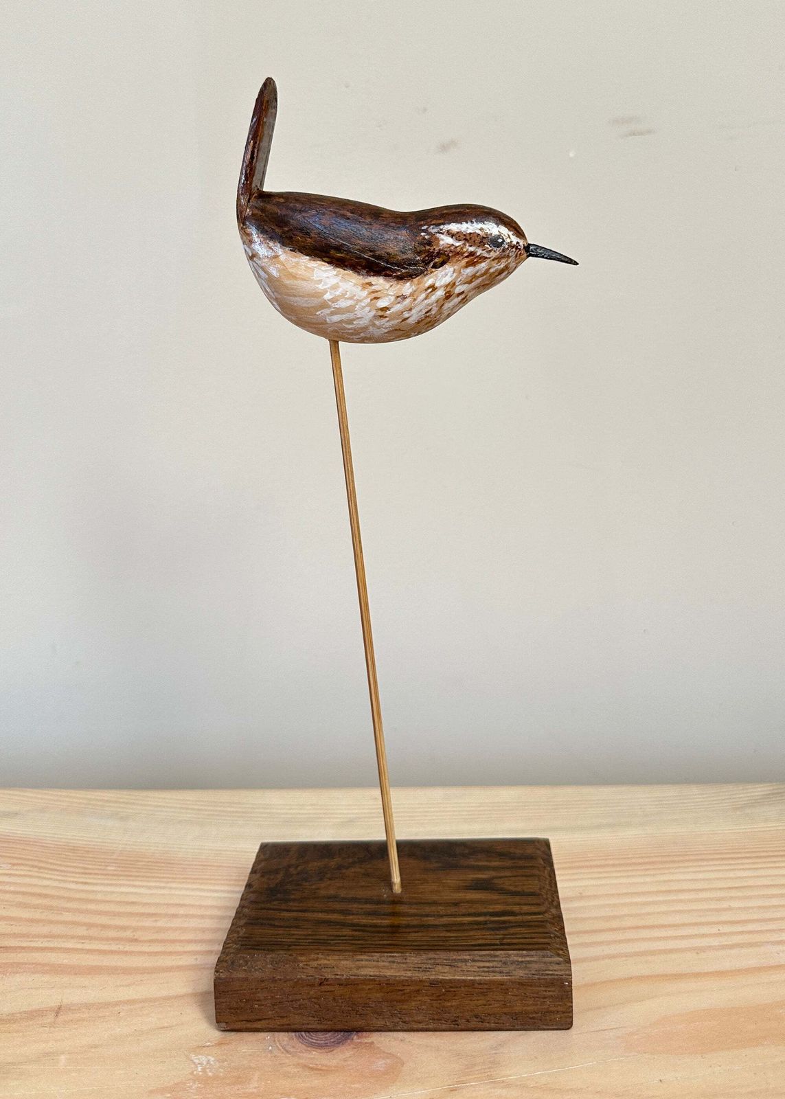Hand Carved Wren Sculpture, Traditional photo 87.0