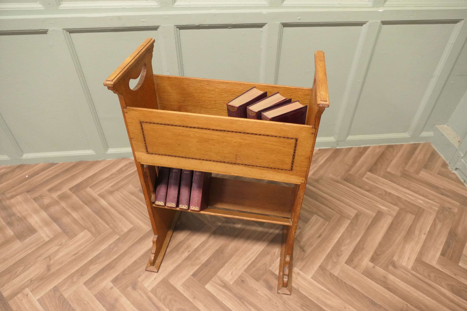 Arts And Crafts 2 Tier Golden Oak Bookcase photo buy
