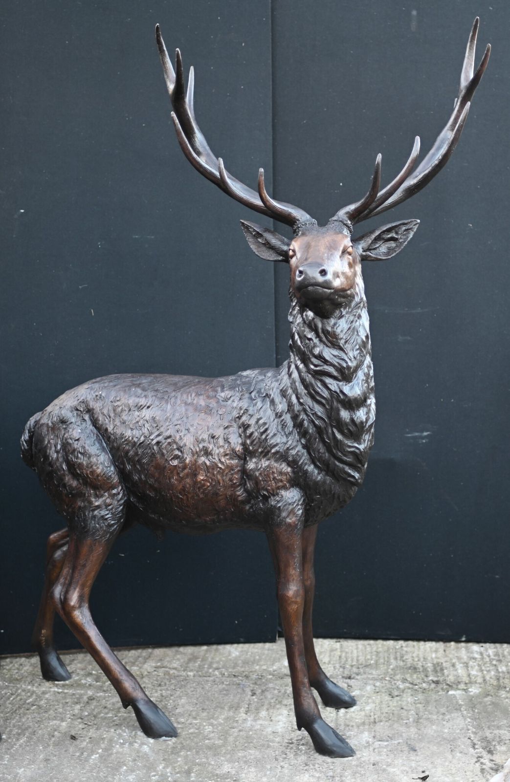 Bronze Stag And Deer Statues Pair Scottish Highland Garden Castings photo buy