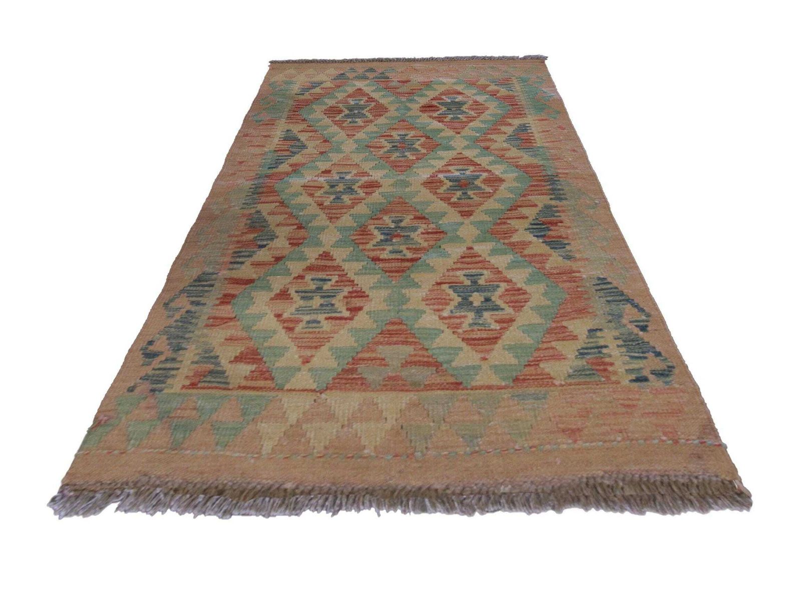 Blush Pink Kilim Rug: Handwoven Wool Tribal Accent Area Rug (2.0 X 2.11 Ft.) photo furniture