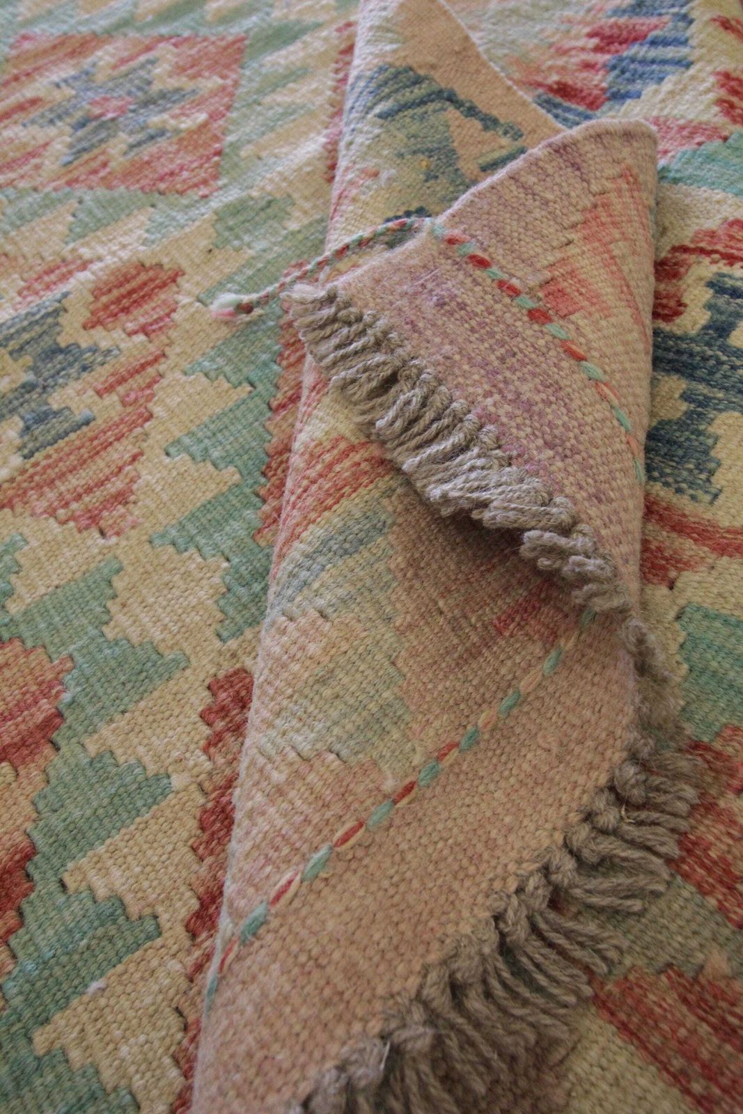 Blush Pink Kilim Rug: Handwoven Wool Tribal Accent Area Rug (2.0 X 2.11 Ft.) photo buy