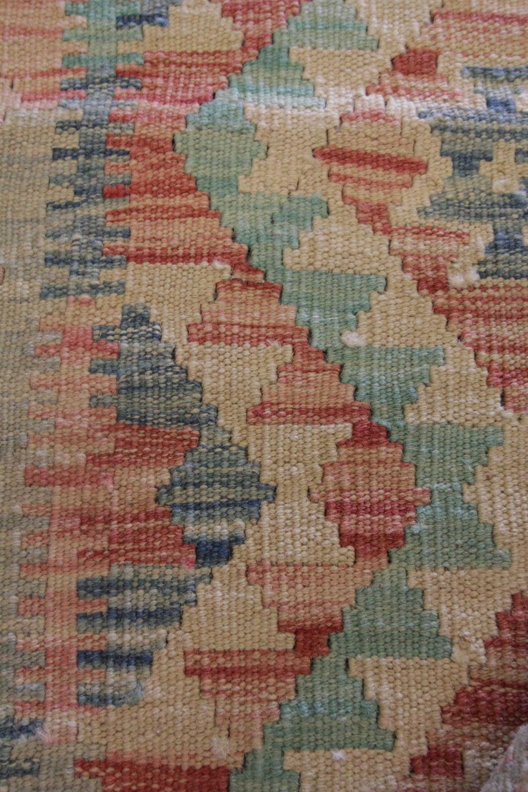 Blush Pink Kilim Rug: Handwoven Wool Tribal Accent Area Rug (2.0 X 2.11 Ft.) photo vintage