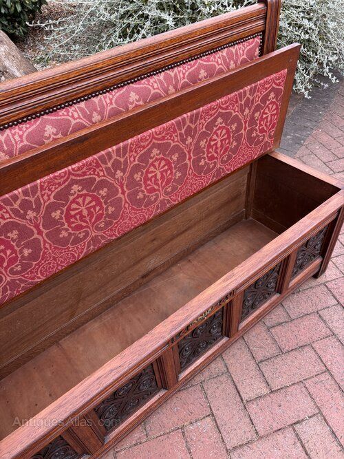 Gillows & Co Arts & Crafts Walnut Hall Settle photo 2150.0