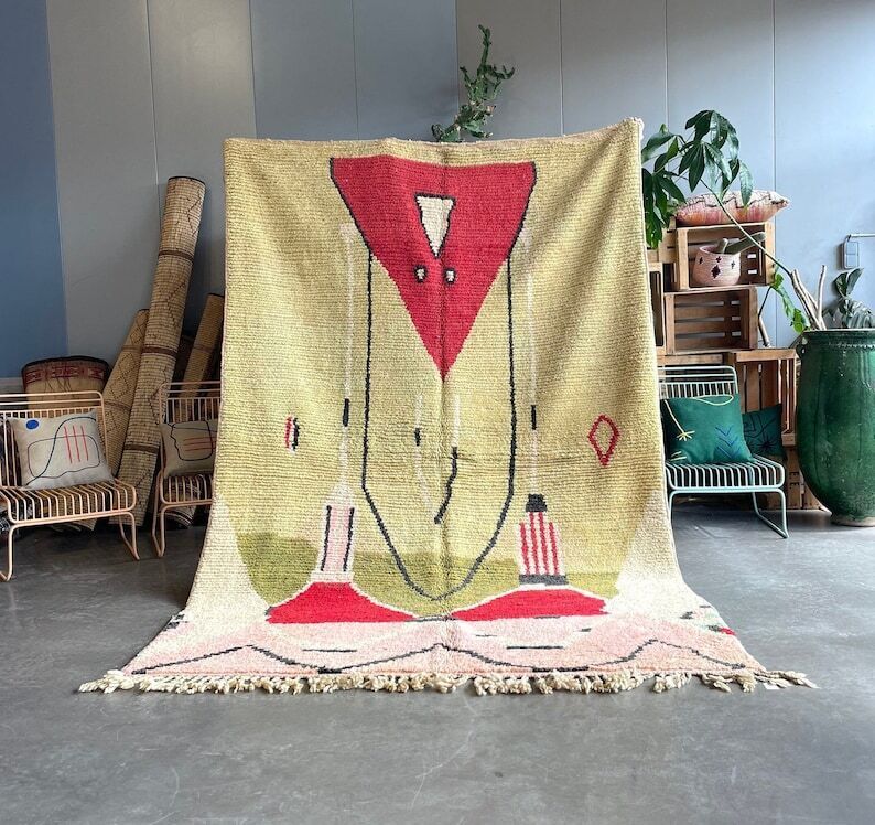 Fabulous Boujad Rug, Authentic Moroccan Rug, Azilal Rug, Abstract Multicolored Carpet, Handmade Moroccan Rug, Bohemian Rug