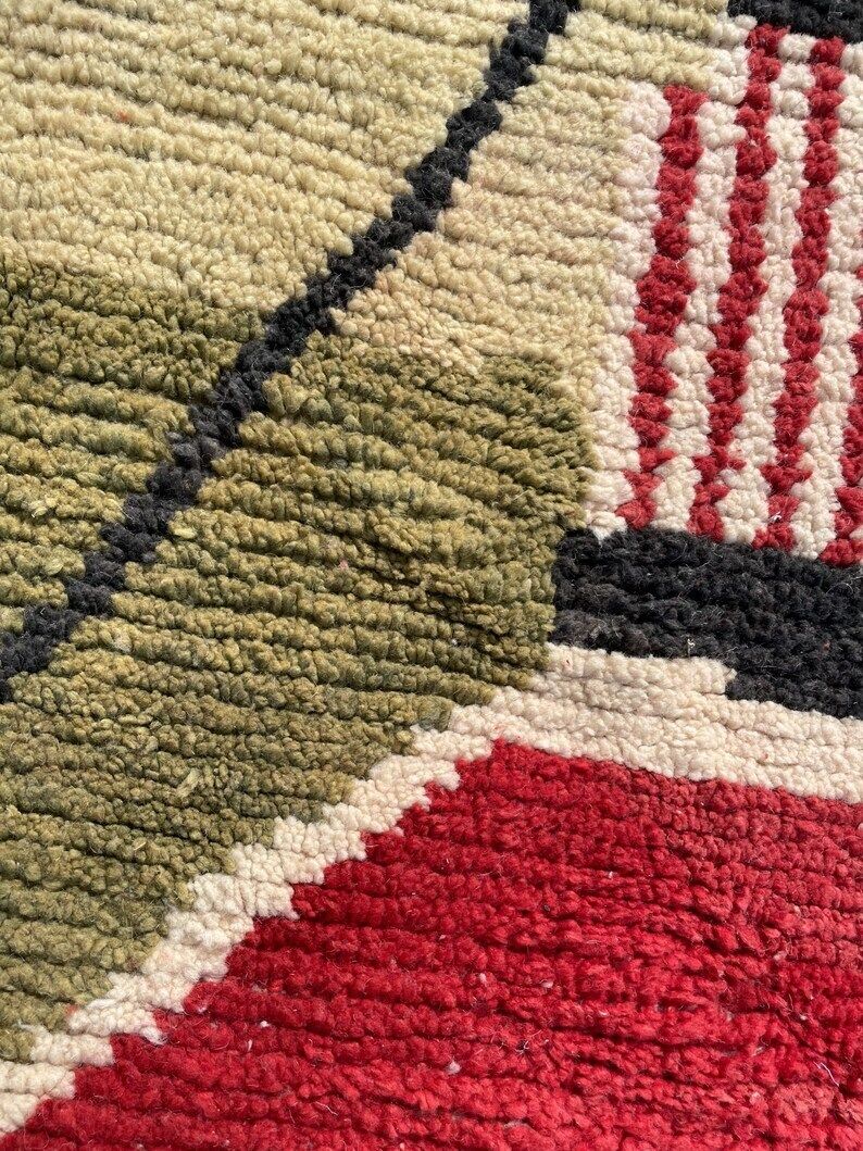 Fabulous Boujad Rug, Authentic Moroccan Rug, Azilal Rug, Abstract Multicolored Carpet, Handmade Moroccan Rug, Bohemian Rug photo vintage