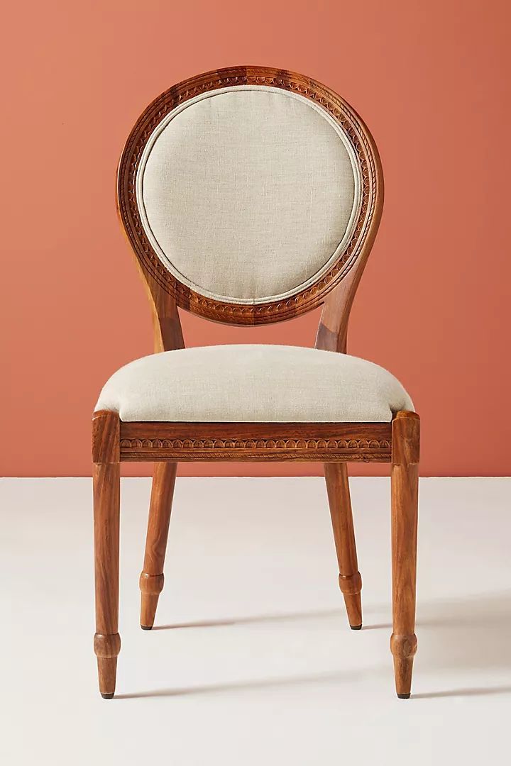 Hand Carved Wooden Chair With Double Peacock & Tree Motif – Luxury Accent Seating photo for sale