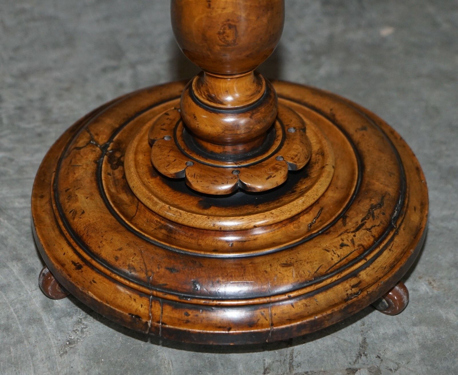 Must See Fine Super Rare Original Victorian Pollard Oak Side End Lamp Wine Table photo vintage
