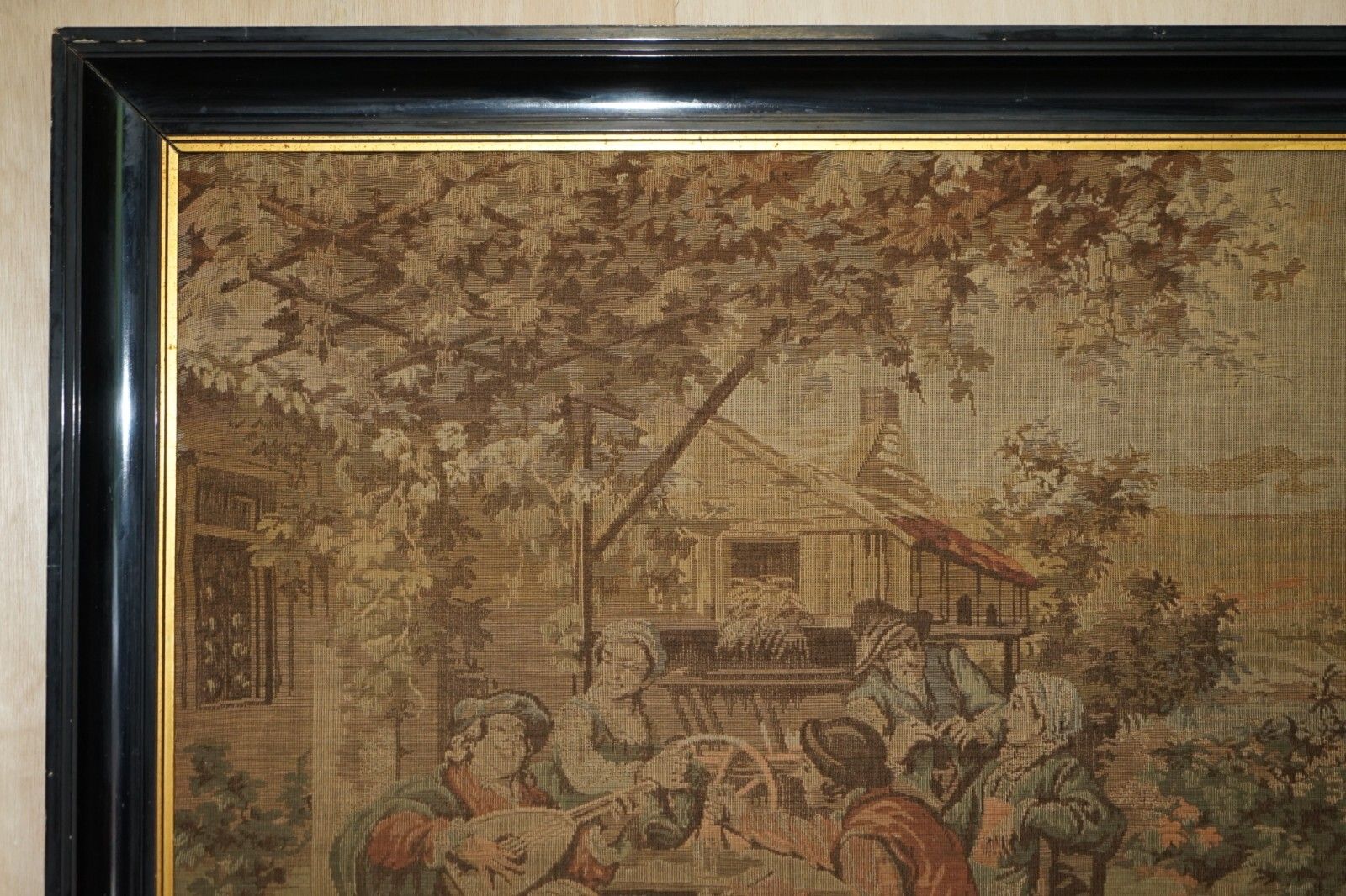 Lovely Very Large Napoleon III Circa 1860 Antique French Embroidered Tapestry photo for sale