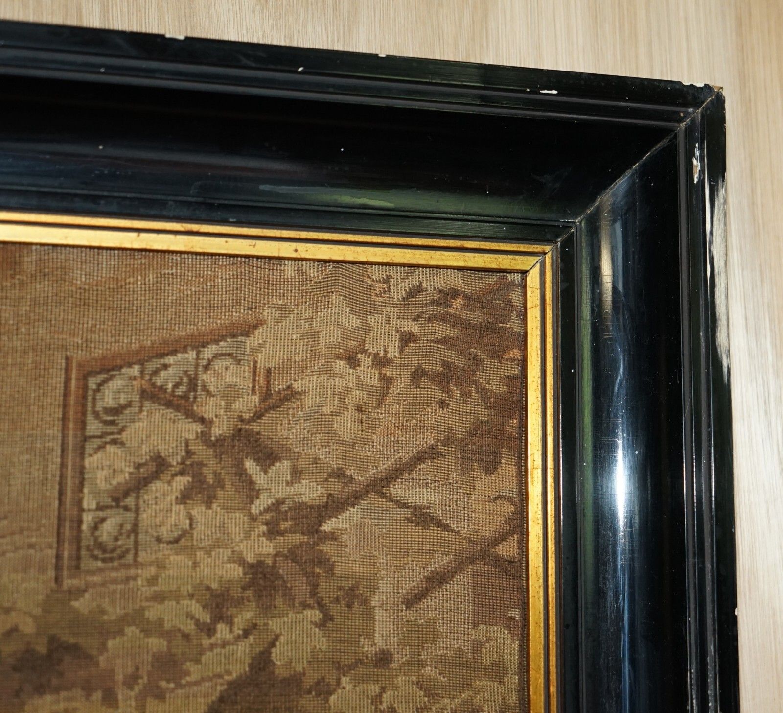photo for sale Lovely Very Large Napoleon III Circa 1860 Antique French Embroidered Tapestry