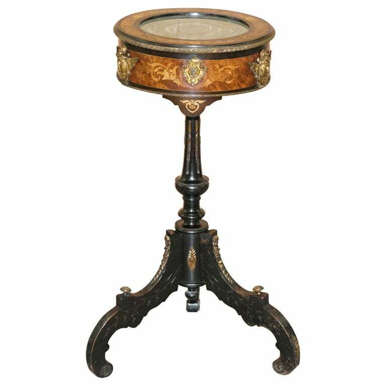 18th Century Louis XVI Bijouterie Vitrine Table Hand Etched Glass Gilt Metal