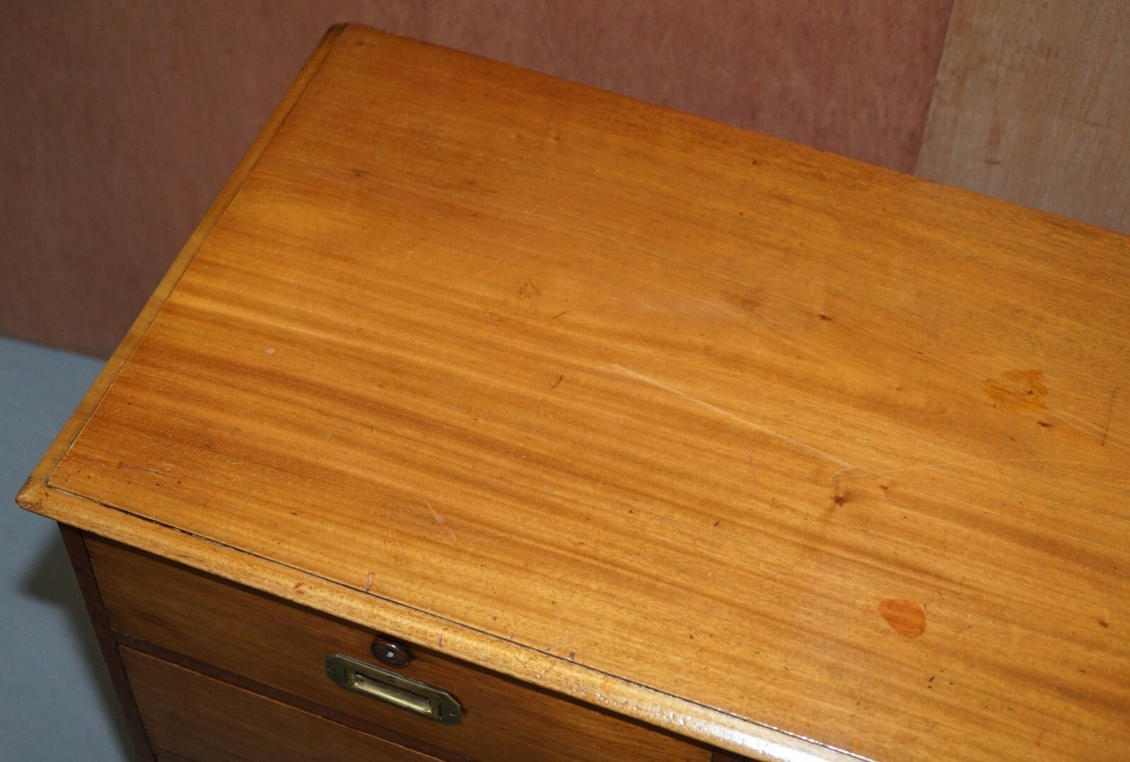 Lovely Antique Victorian Walnut Military Campaign Officers Chest Of Drawers photo 2750.0