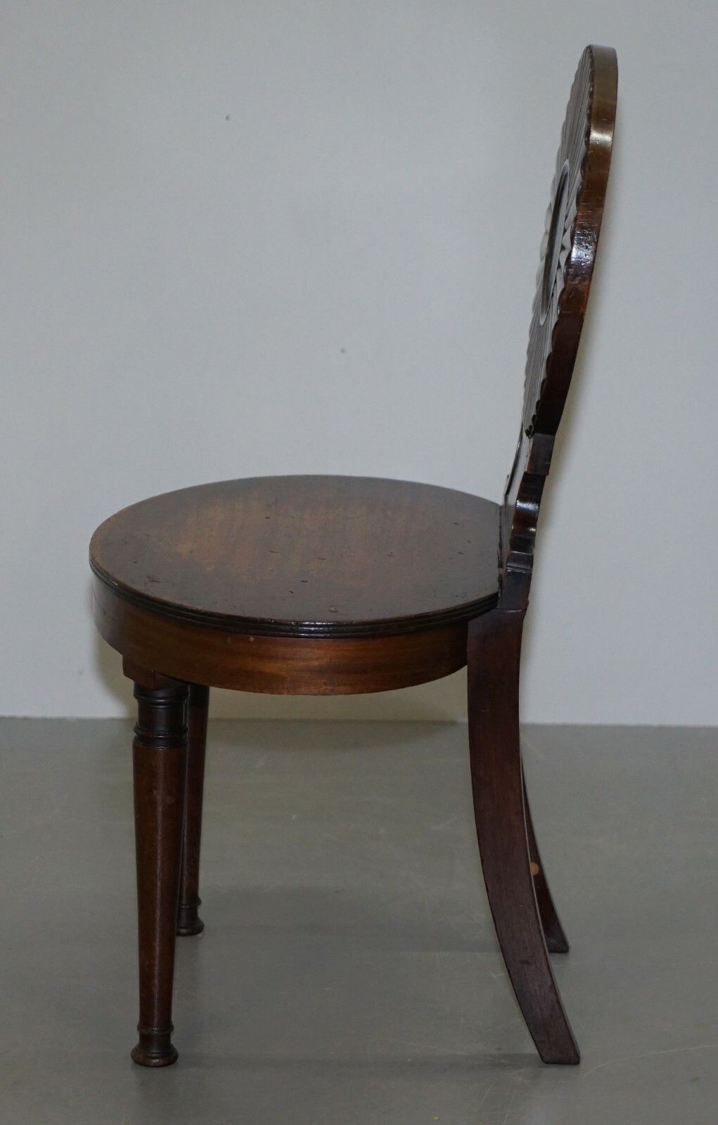 Furniture Fine Circa 1780 Georgian Shell Back Hall Chair Gillows Of Lancaster Attributed photo
