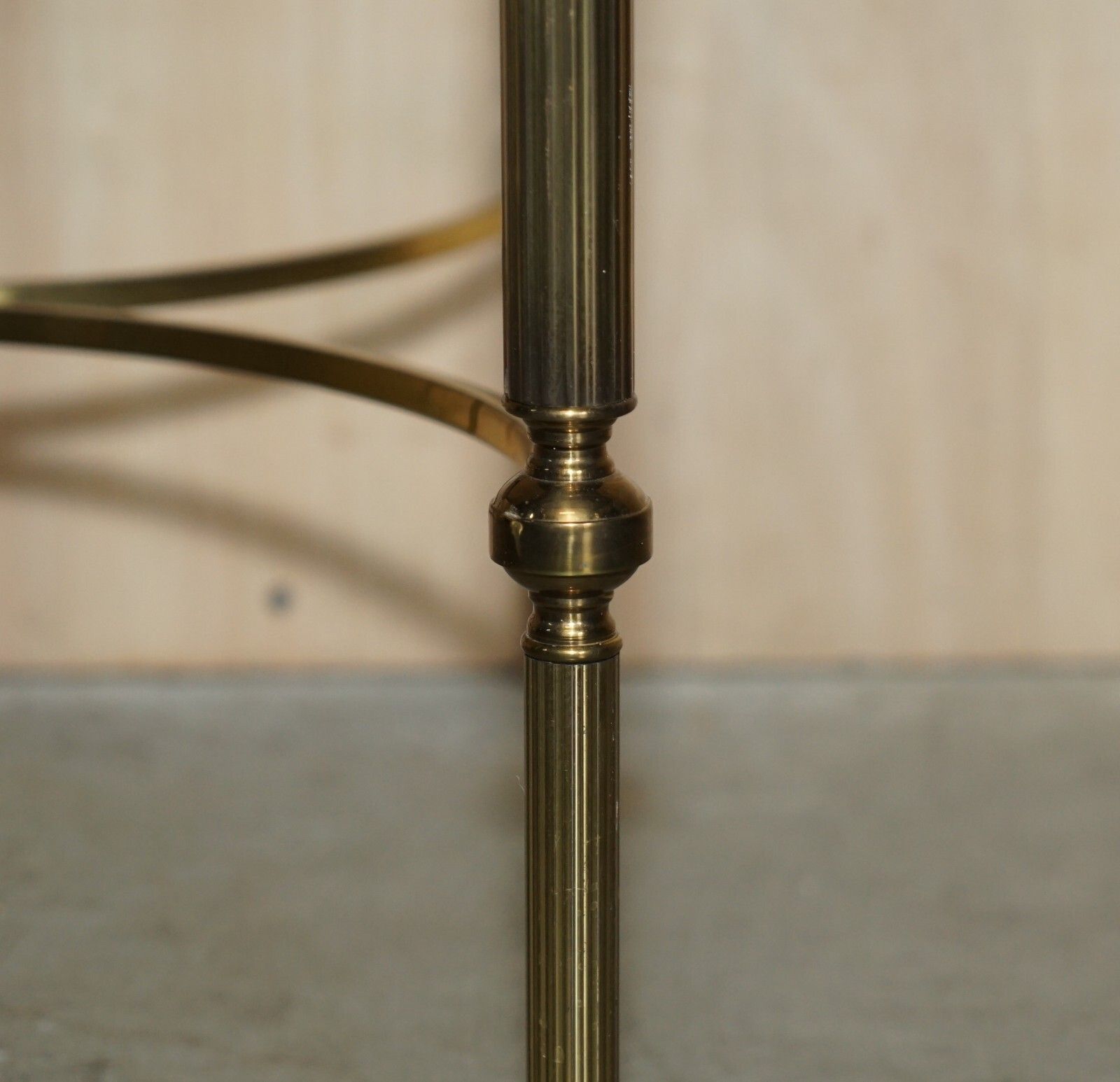 Pair Of Mid Century Maison Jansen Paris Circa 1950's Glass Brass Side End Tables photo buy