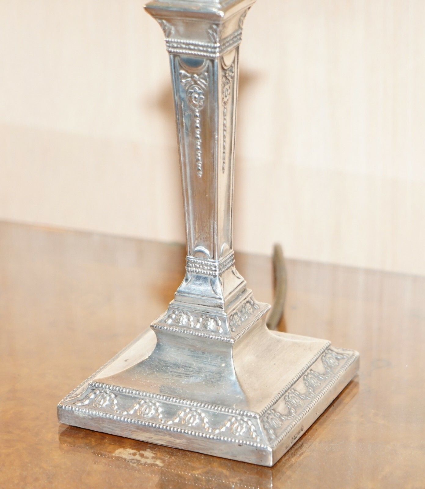 Rare Pair Of 1879 James Bembridge Sterling Silver Corinthian Candlestick Lamps photo 2500.0