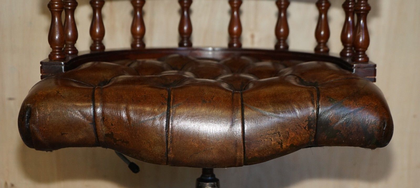 Popular Restored Chesterfield Vintage Brown Leather Directors Captains Chair photo 2500.0